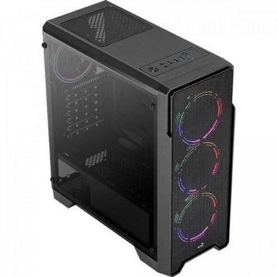 Gabinete Gamer Aerocool Ore Saturn Preto Rgb Lateral...