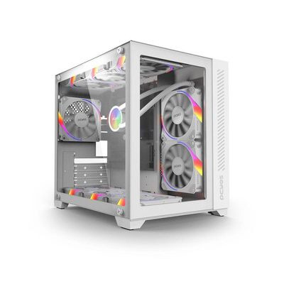 Gabinete Gamer Forcefield White Ghost - Frontal E...