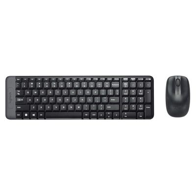 Combo Teclado E Mouse Wireless Logitech Mk220 Usb Preto...