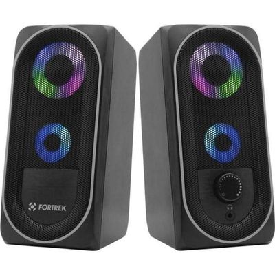 Caixa De Som Gamer Multimídia Fortrek Black Hawk Rgb Preta