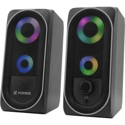 Caixa De Som Gamer Multimídia Fortrek Black Hawk Rgb Preta