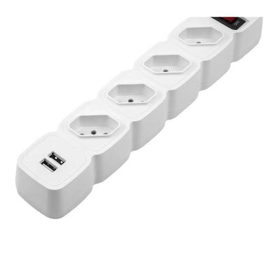 Protetor Eletronico Com 4 Tomadas E 2 Usb - Epe 204 Usb Br+