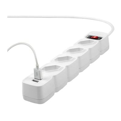 Protetor Eletronico Com 4 Tomadas E 2 Usb - Epe 204 Usb Br+