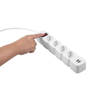 Protetor Eletronico Com 4 Tomadas E 2 Usb - Epe 204 Usb Br+