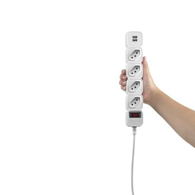 Protetor Eletronico Com 4 Tomadas E 2 Usb - Epe 204 Usb Br+