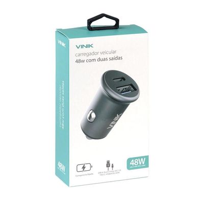 Carregador Veicular 48w Com Duas Saidas 1 Saida Usb 12v...
