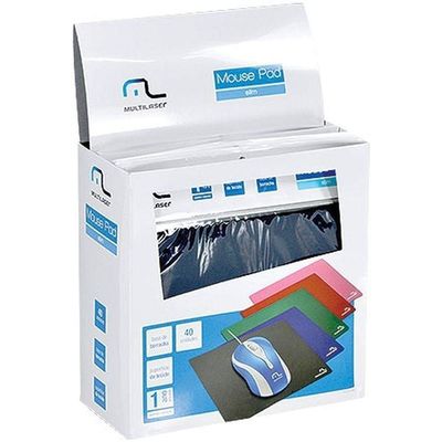 Mouse Pad Caixa Com 40un Ac066 - Preto, Azul, Verde,...