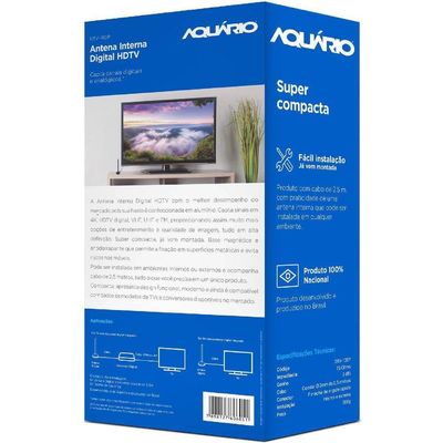 Antena Digital Hdtv Cabo 2,5m Dtv-100p