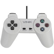 Controle Pc Usb Ps1-playstation 1 Cinza - Retrô - Vinik Play