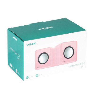 Caixa De Som 2.0 Usb 5v 2x 1w Com Controlador De Volume Rosa