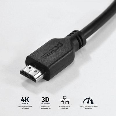 Cabo Hdmi 2.0 Macho 2 Metros - Phm20-2