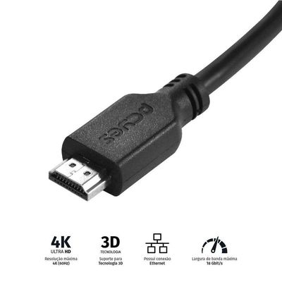 Cabo Hdmi 2.0 Macho 1 Metro - Phm20-1