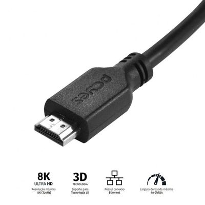 Cabo Hdmi 2.1 Macho 1 Metro - Phm21-1