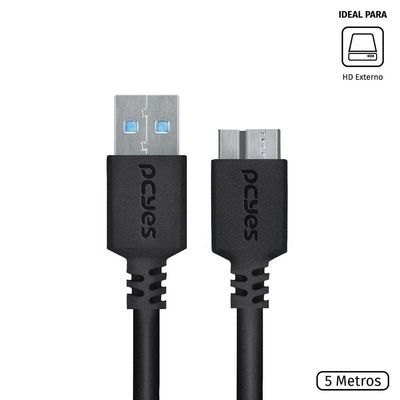 Cabo P-hd Externo Usb A 3.0 P- Micro Usb B 3.0 5m -