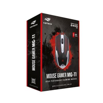 Mouse Otico Gamer C3tech Mg-11bsi Preto E Prata
