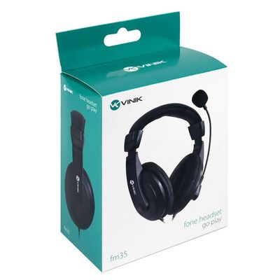 Fone De Ouvido Headset Go Play Fm35 Preto Com Microfone