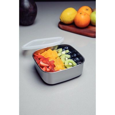 Pote Tramontina Freezinox Aço Inox Quadrado Tampa Plástica 16cm 1,2l Tramontina