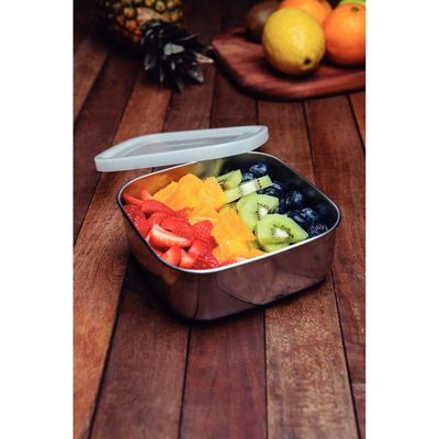 Pote Tramontina Freezinox Aço Inox Quadrado Tampa Plástica 16cm 1,2l Tramontina