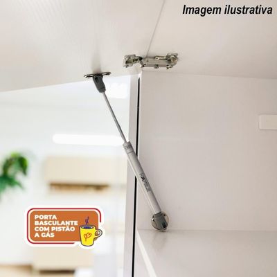 Armário De Cozinha Completa 120 Com Balcão Com Tampo 9 Portas Line Freijó Gris