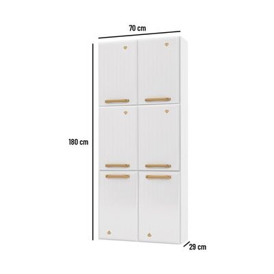 Paneleiro Duplo Para Cozinha De Aço Com 6 Portas 70cm Multimóveis Cr20363 Branco
