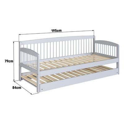 Sofá-cama Com Cama Auxiliar De Madeira Maciça Para Colchão 78x188cm Multimóveis Cr35275 Branco