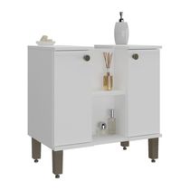 Gabinete De Banheiro Para Pia De Sobrepor 2 Portas 60,4cm Multimóveis Cr10137 Branco