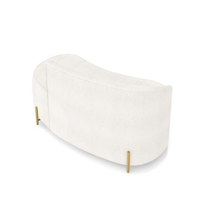 Sofá 2 Lugares Orgânico 140cm Pé Dourado Morgan Bouclê Off White D03 - D'rossi