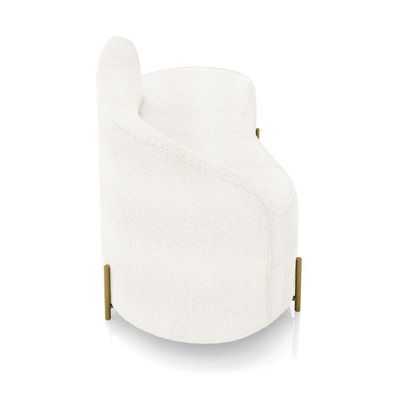 Sofá 2 Lugares Orgânico 140cm Pé Dourado Morgan Bouclê Off White D03 - D'rossi