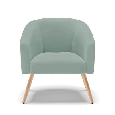 Poltrona Decorativa Pé Palito Natural Stella Cotelê Ext/veludo Menta D03 - D'rossi