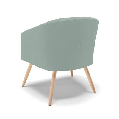 Poltrona Decorativa Pé Palito Natural Stella Cotelê Ext/veludo Menta D03 - D'rossi