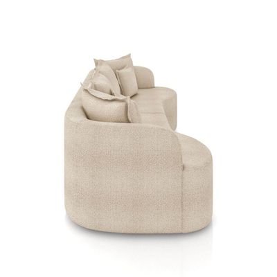 Sofá 4 Lugares Orgânico Living 250cm Mersa Bouclê Creme K01 - D'rossi