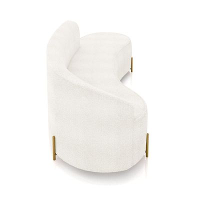 Sofá 4 Lugares Orgânico 220cm Pé Dourado Morgan Bouclê Off White D03 - D'rossi
