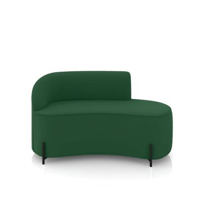 Sofá 2 Lugares Orgânico 140cm Pé Ferro Preto Morgan Veludo Verde D03 - D'rossi