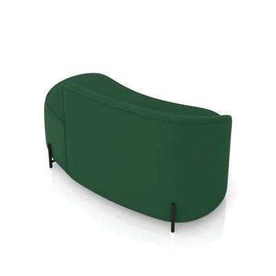 Sofá 2 Lugares Orgânico 140cm Pé Ferro Preto Morgan Veludo Verde D03 - D'rossi