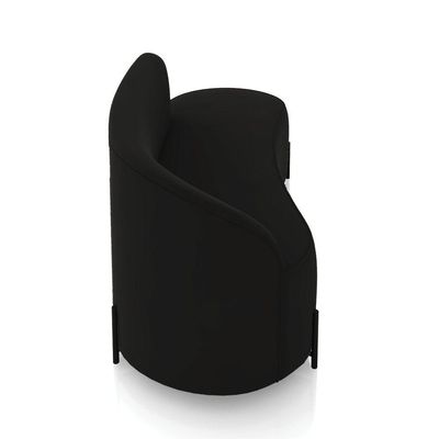 Sofá 3 Lugares Orgânico 180cm Pé Ferro Preto Morgan Veludo Preto D03 - D'rossi