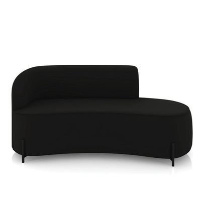 Sofá 3 Lugares Orgânico 180cm Pé Ferro Preto Morgan Veludo Preto D03 - D'rossi