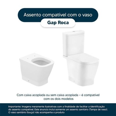 Tampa De Vaso Em Mdf Gap Branco Para Bacia Roca