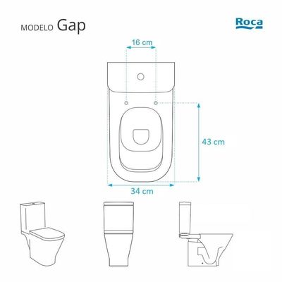Tampa De Vaso Gap Branco Para Bacia Roca
