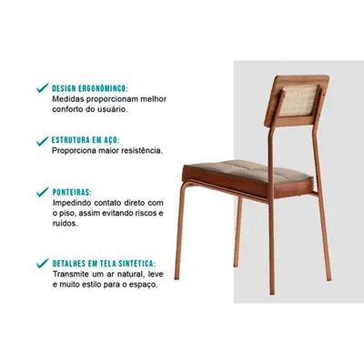 Kit 6 Cadeiras Sala Jantar 1741 6 Uni Pretografite Preto Carraro