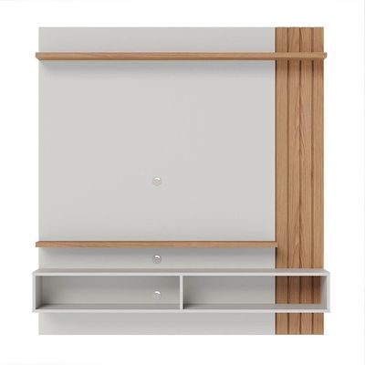Painel Home Suspenso Para Tv 65 Pol. 150cm Buriti C05 Off White Matte-freijó - Mpozenato