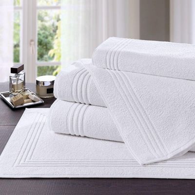 Toalha De Piso Hotel Imperial 570 G/m² 50x80cm Lufamar Branca