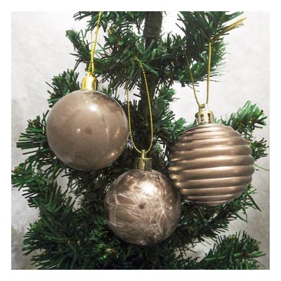 Bola De Natal Rose Gold Kit Misto 5cm - 20 Unidades