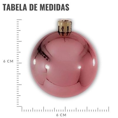 Bola De Natal Rose Misto 6cm - 9 Unidades