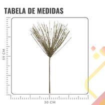 Galho Decorativo Dourado Folhas Glitter Enfeite Natal - 59cm
