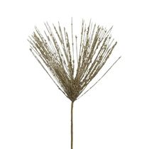Galho Decorativo Dourado Folhas Glitter Enfeite Natal - 59cm
