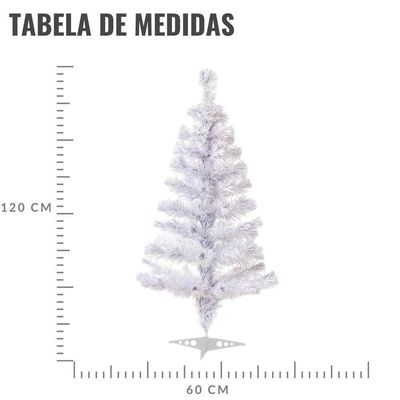 Árvore De Natal 120cm Branca Para Enfeitar - 1 Unidade