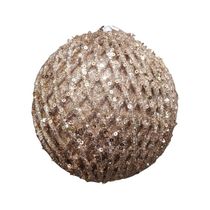 Bola De Natal Losango Ouro Com Glitter 15cm - 1 Unidade