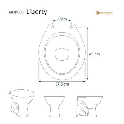 Tampa De Vaso Sanitário Liberty Cinza Escuro Para Bacia Santamarina
