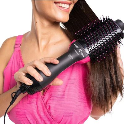 Escova Secadora Britania Cerâmica Bec02 Preto Com Rosa Bvolt