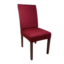 Kit 8 Capas De Cadeira Linha Clássica Jacquard - Vermelho Marsala